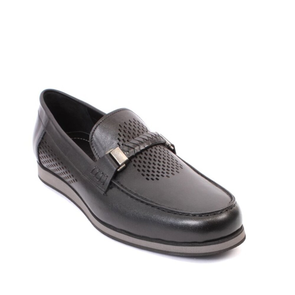 ROBERTO SERPENTINI 756a Black Leather Moccasins Loafers Shoes